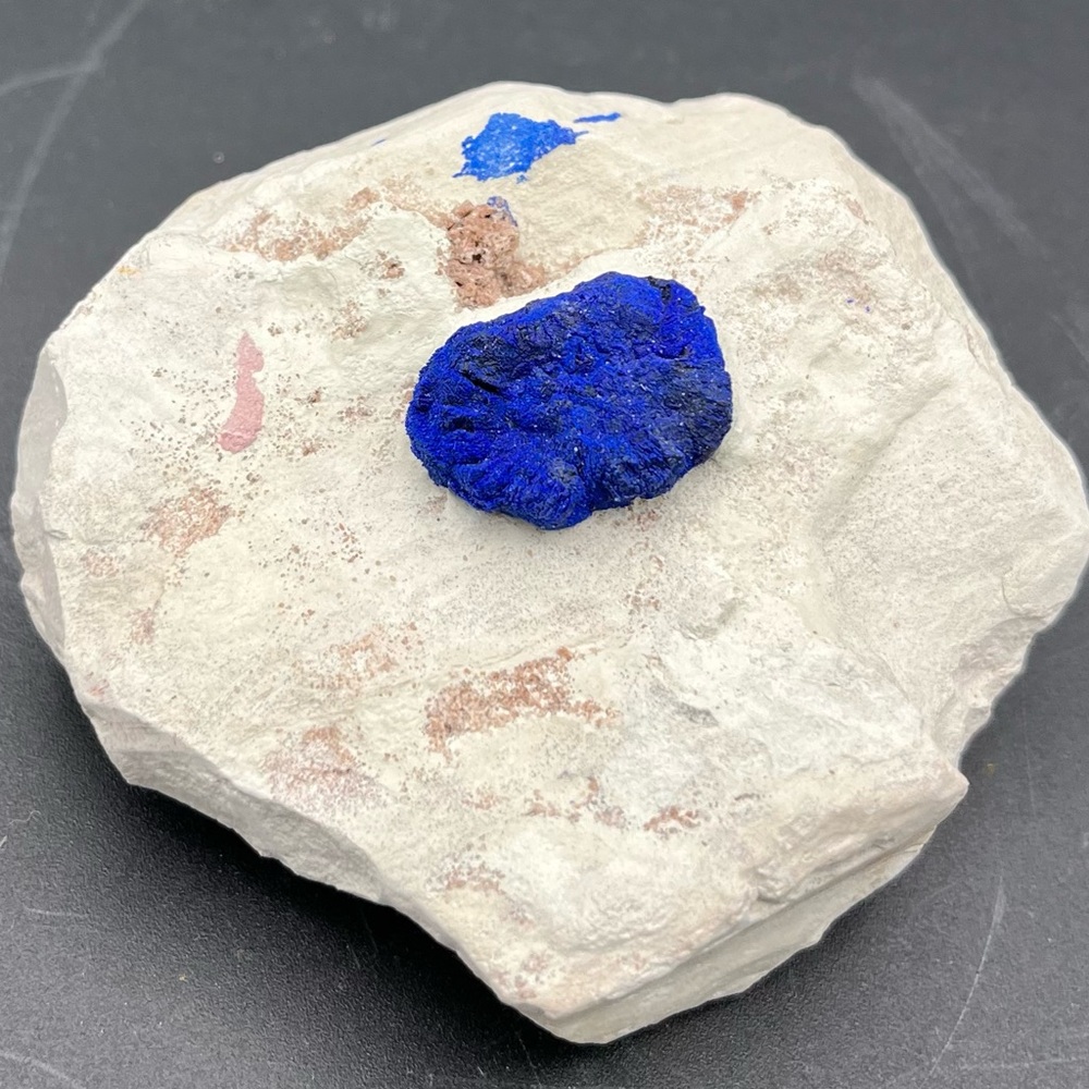 Azurite ‘Sun’ mineral specimen on clay matrix - Australia